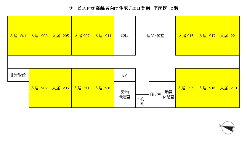 平面図および空室状況　2階